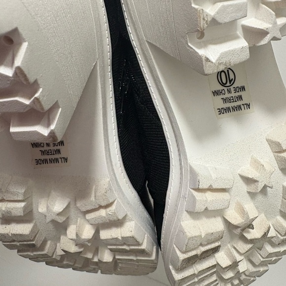 Soda Black and White Lace-Up Boots - Picture 6 of 9